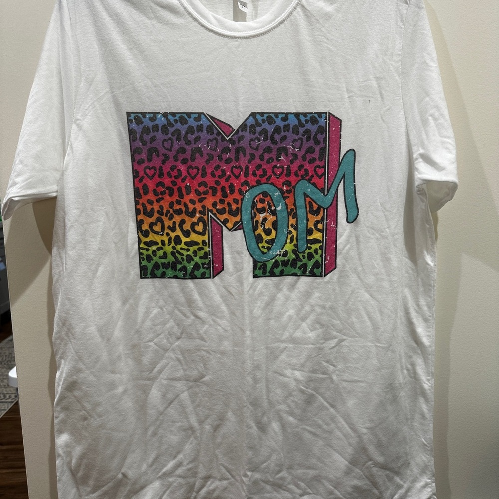 Colorful Leopard Print MTV inspired MOM T-Shirt